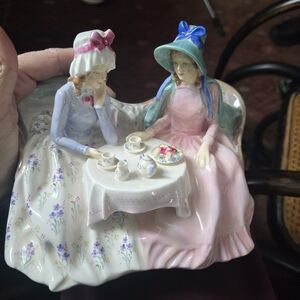 Charming Figurine with Two Ladies in Hats